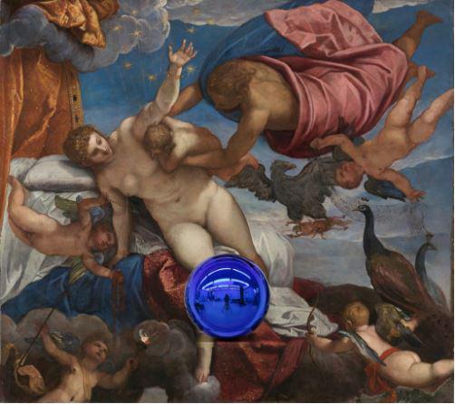 杰夫·昆斯, 《凝视球绘画(丁托列托,银河的起源)》(2016)。图片: ? Jeff Koons, Courtesy of the Artist and Almine Rech Gallery.