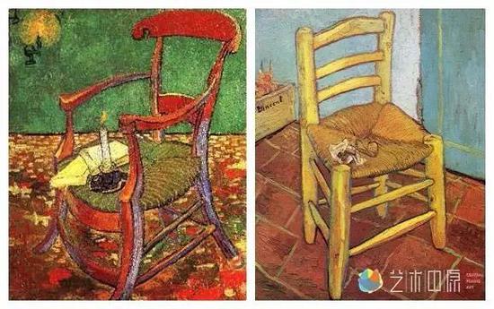 （左）《高更的椅子》  （右）《梵高的椅子》
