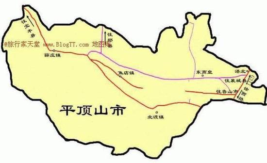 　　平顶山地图也像一只鹰