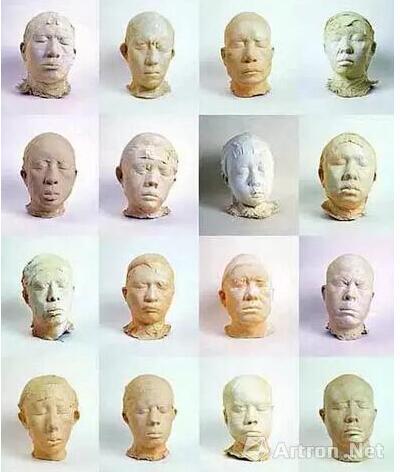 张大力 《一百个中国人》接拼图 玻璃钢 170×50×30cm(平均) 2001-2002年 张大力 《一百个中国人》接拼图 玻璃钢 170×50×30cm(平均) 2001-2002年