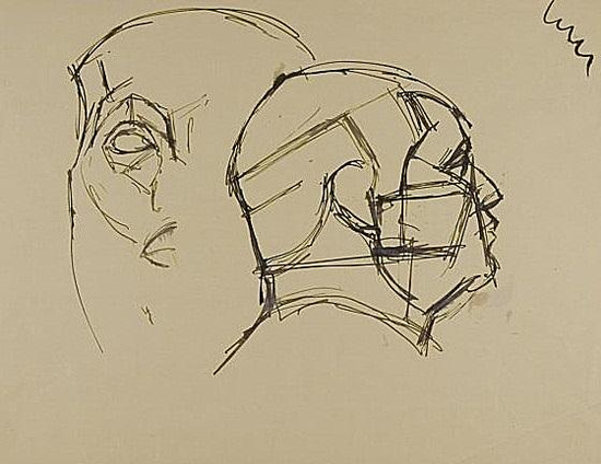 贾科梅蒂 Alberto Giacometti - 埃及头像手稿