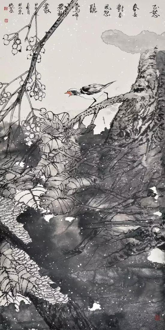 莺啼高枝 136×68cm