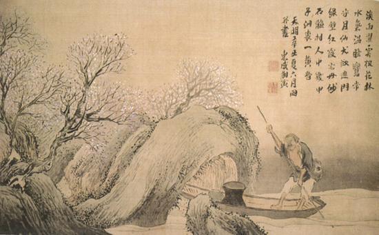 与谢芜村，《武陵桃源图》，1781，京都角屋藏。图片来源：高居翰，《诗之旅》