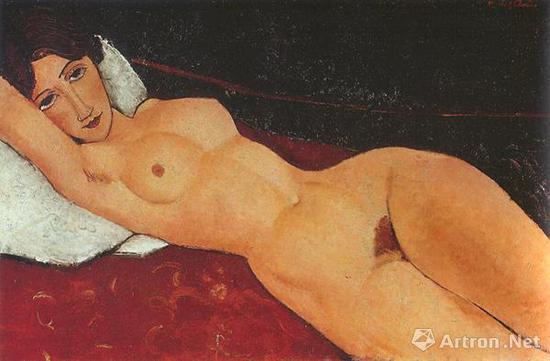 Reclining Nude, 1917，现藏于德国斯图加特州立绘画馆