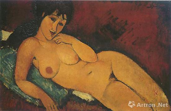 Nude on a Blue Cushion, 1917, 现藏于华盛顿国家美术馆