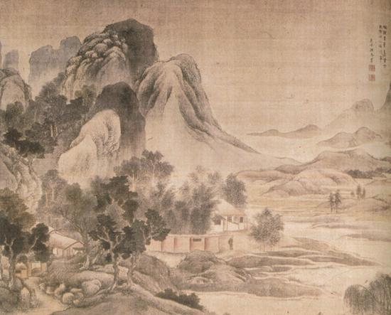 与谢芜村,《象头山图》。图片来源:高居翰,《诗之旅》
