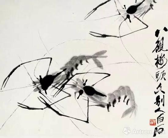 新中国 齐白石 《虾》