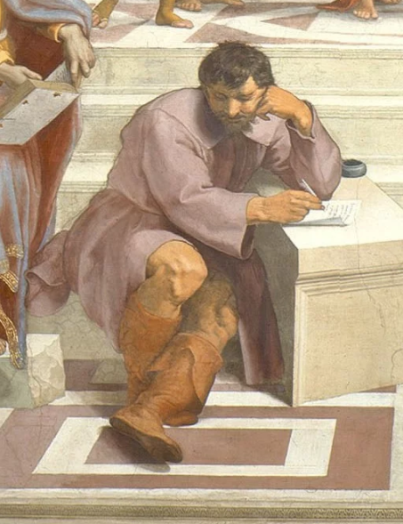 拉斐尔在他的一幅壁画里画了一个生气的米开朗基罗。图片：致谢维基共享资源