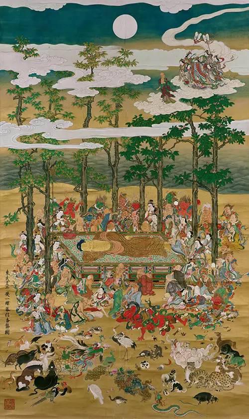 《涅槃图》,江戸时代正徳三年(1713年),英一蝶