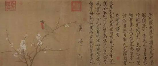 《五色鹦鹉图卷》,北宋(12世纪初期),宋徽宗赵佶