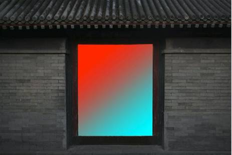 沈玮《Doorway（Red_Cyan）》 （门径 红色 青色）。图片：致谢Flowers Gallery