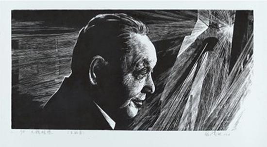 张嵩祖,《大桥畅想》,版画, 1994年