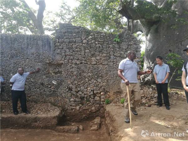 曼达岛上发掘的城址规模很大，背后那棵老树被当地人称为“面包树”