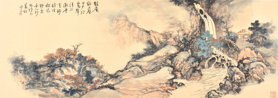 《听泉图》 50x139cm