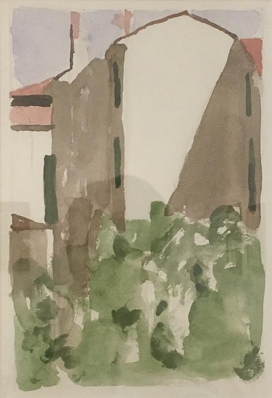 丰扎达大街的庭院,油画,1956