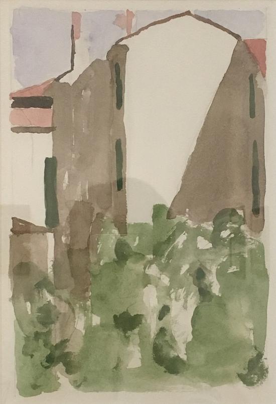 丰扎达大街的庭院，油画，1956