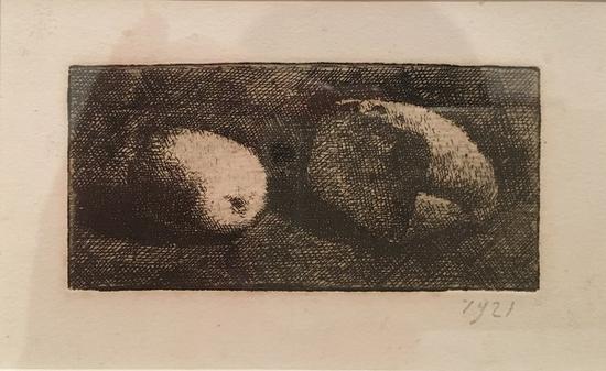 静物面包和柠檬,版画,1921