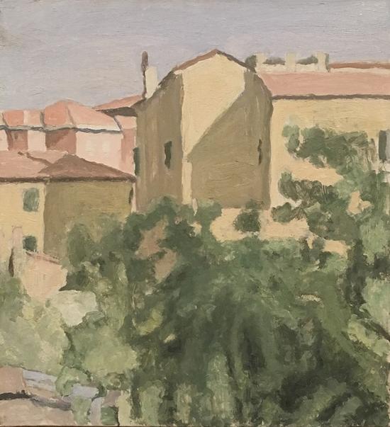 丰扎达大街的庭院,油画,1962