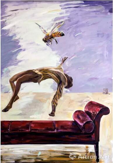 顾福生,螫,2014,油彩/画布,182x122cm