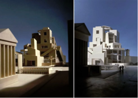 弗兰克·盖里为尼姆Carré d'Art博物馆设计企划案。图片：Courtesy of Gehry Partners