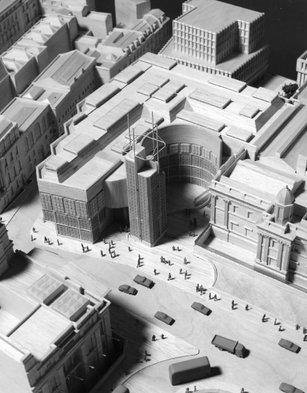 伦敦国家美术馆扩建的模型。图片：Courtesy RIBA