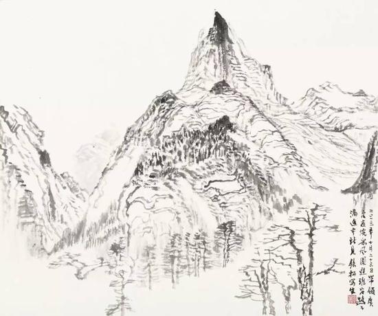 燕子沟途中所见  ， 38x45cm     ，许钦松 ，  2013年