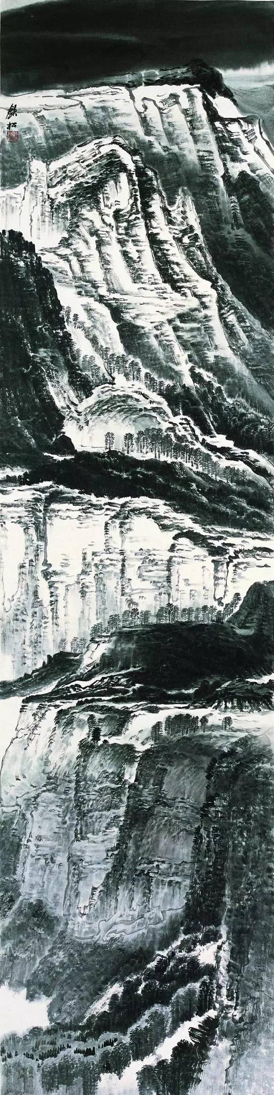  崇山如叠，248×62cm，许钦松，2015年
