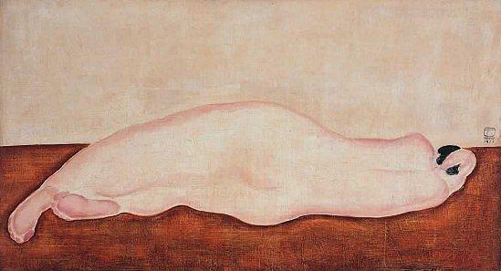 裸女背像，1929，油画 画布，45x81cm