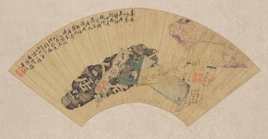 陈炳昌《喜居陋巷》(正面),1945,纸本扇面,现藏于波士顿美术馆。图片:波士顿美术馆