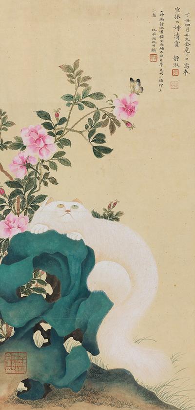 潘静淑 吴湖帆，《 耄耋图》， 丁丑（1937）
