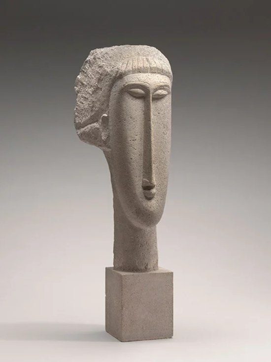 阿梅代奥·莫迪利亚尼，《女人头像》（Head of a Woman），1910-11年。图片：华盛顿国家美术馆（National Gallery of Art, Washington, DC.）