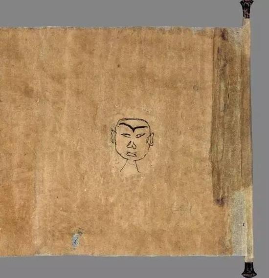 画师又悄悄的在经卷的背后涂鸦!还涂成这么一个样子!