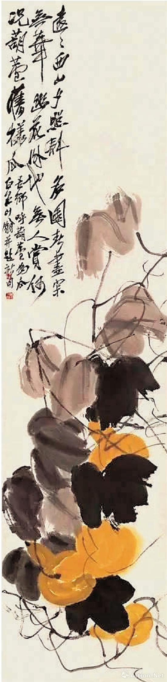 齐白石 葫芦 138×34cm 北京画院藏