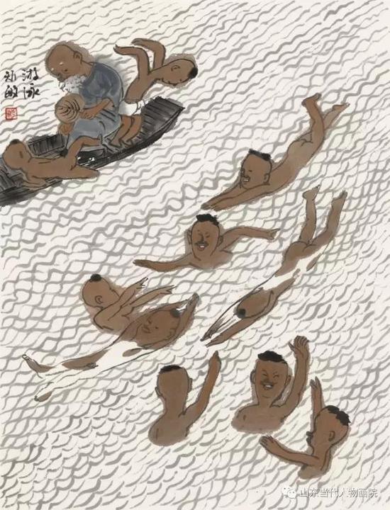 游泳 46X35cm 2016