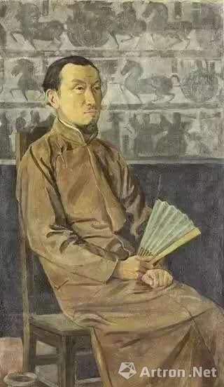 李毅士《陈师曾像》油画 1920年