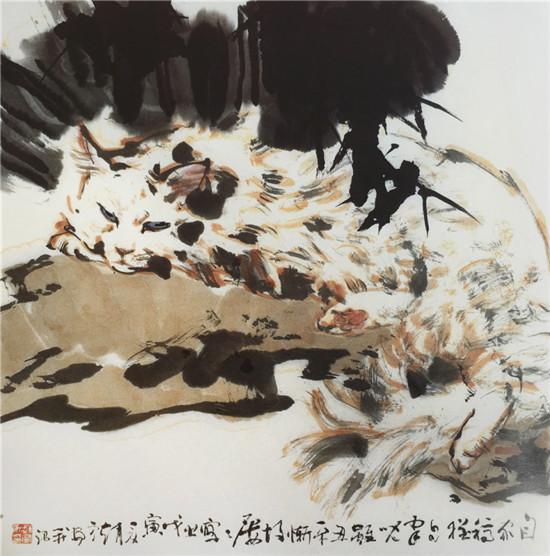 《猫儿》 69×69cm 1998年