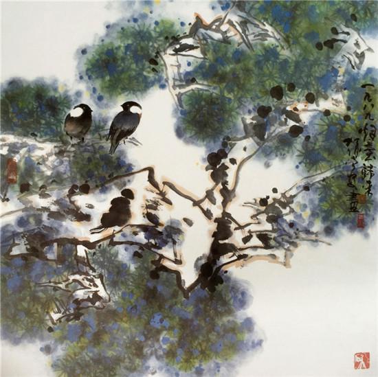 《贺兰苍翠》 68×68cm 1989年