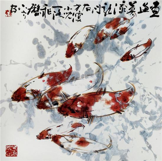 《竞游图》69×69cm 1993年