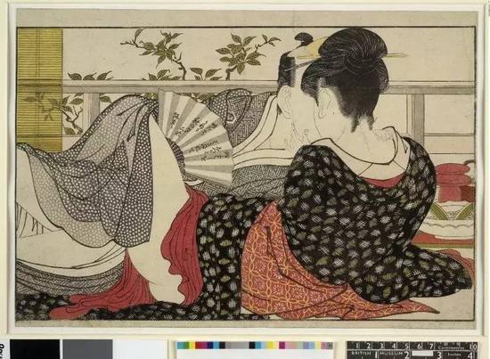 喜多川歌麿，日本浮世绘《枕边书》系列，1788年，现藏于大英博物馆（British Museum）。图片：大英博物馆