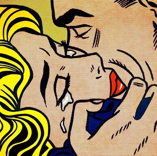 罗伊?里奇特斯坦，《吻 V》，1964年，Collection Simonyi，? Estate of Roy Lichtenstein。图片：Eduardo Calderon