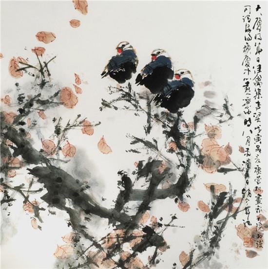 《金风红雨》 69×69cm 1998年