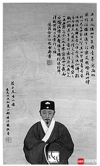 传清人所绘汤显祖画像,浙江遂昌汤显祖纪念馆藏。