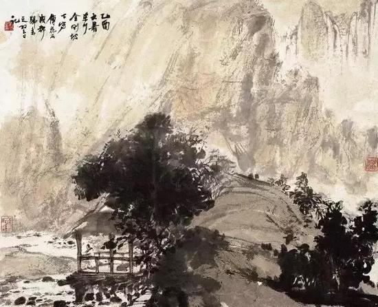 听瀑图,1945年,109×530.7cm