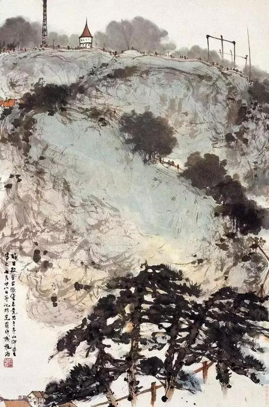 仰望古城堡，1957年，67×43.9cm