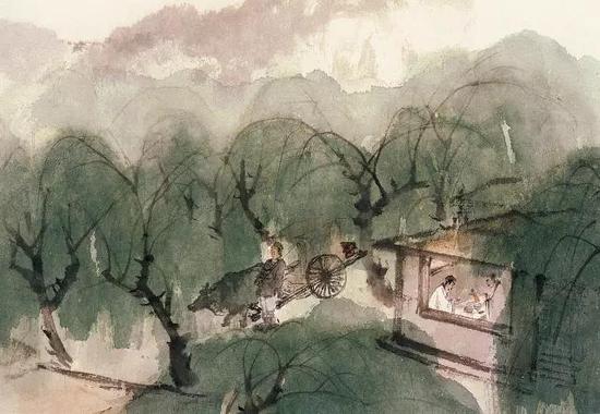 王维《渭城曲》诗意,27.9×40