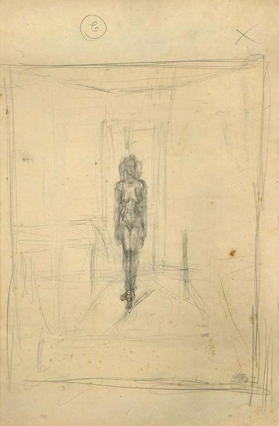 背面：贾科梅蒂，站立的裸女，1947