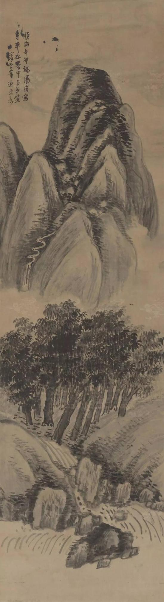 王铎 仿董源山水（1651年）  故宫博物院藏