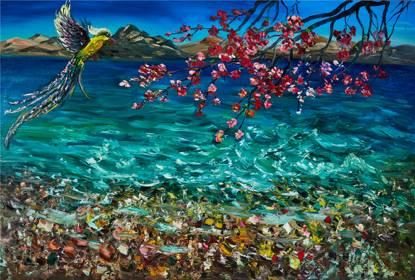 周昌新《邂逅仙湖》布面油画 197×291cm 2017