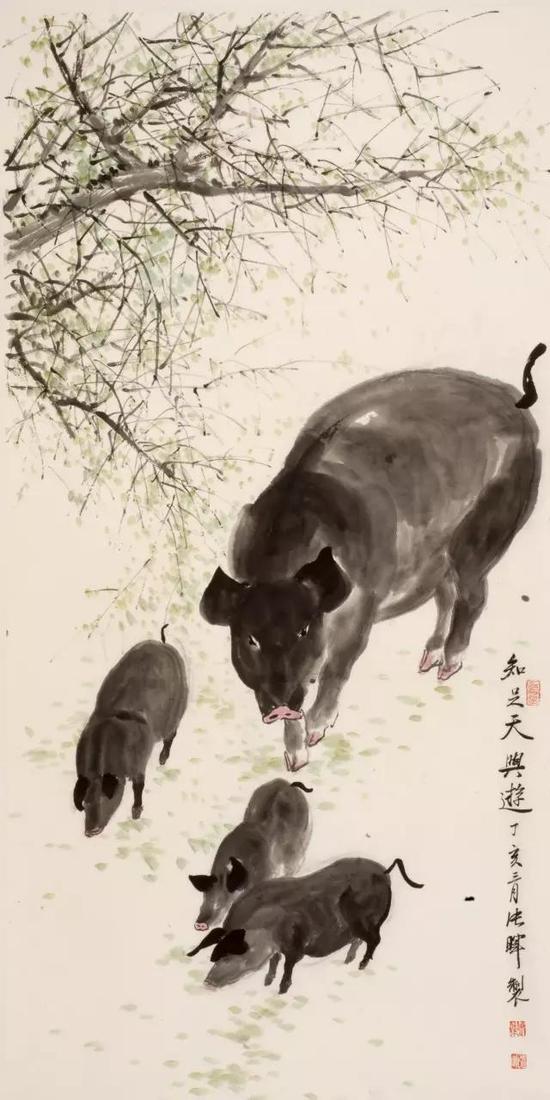 知足天兴游 137cmX69cm 2013年作