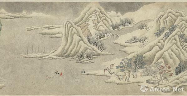 文徵明，《关山积雪图》(局部)，1528-1532年，台北故宫博物院藏